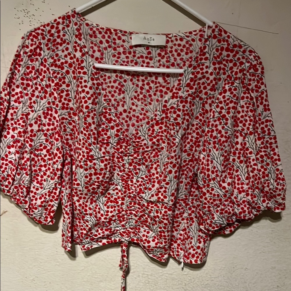 Azoe Red Floral Women's Top